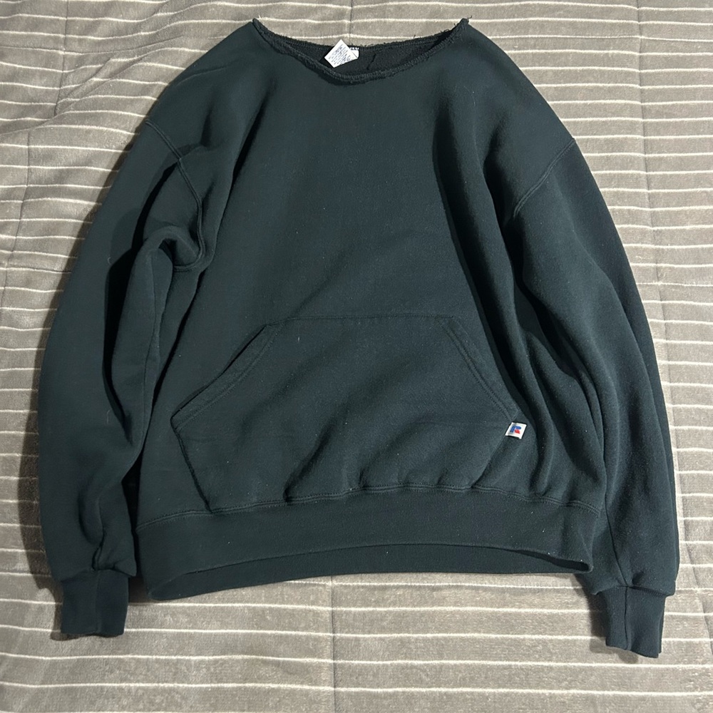 Russell Athletic Vintage Men's Black Crewneck Sweater No Hood